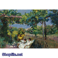 TSD3674 - Tranh sơn dầu cây xanh và bóng mát